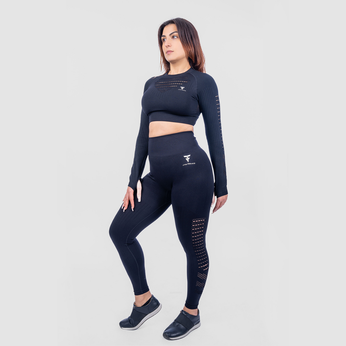 Power Packed Mesh Leggings Raven Black