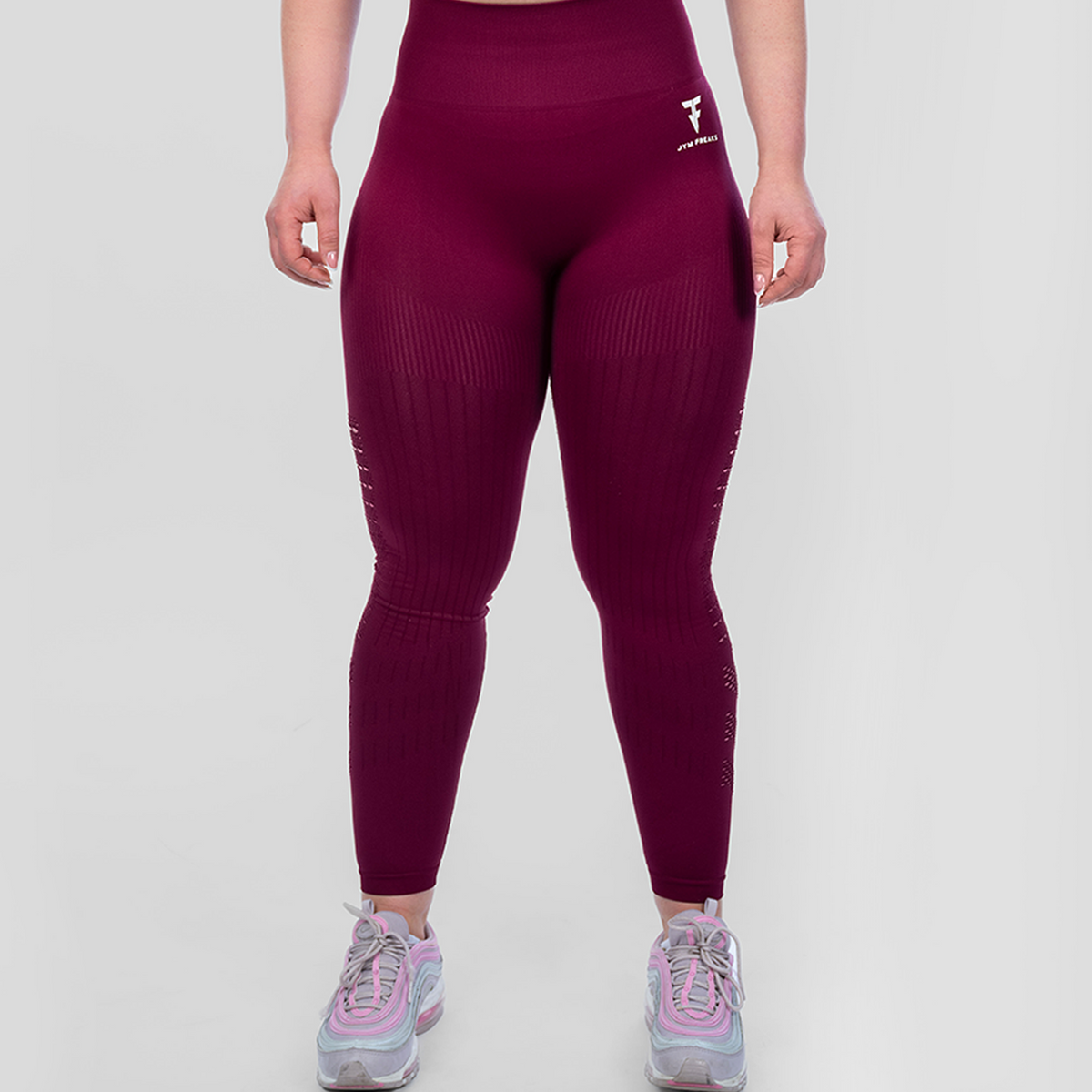 Power Packed Mesh Leggings Maroon