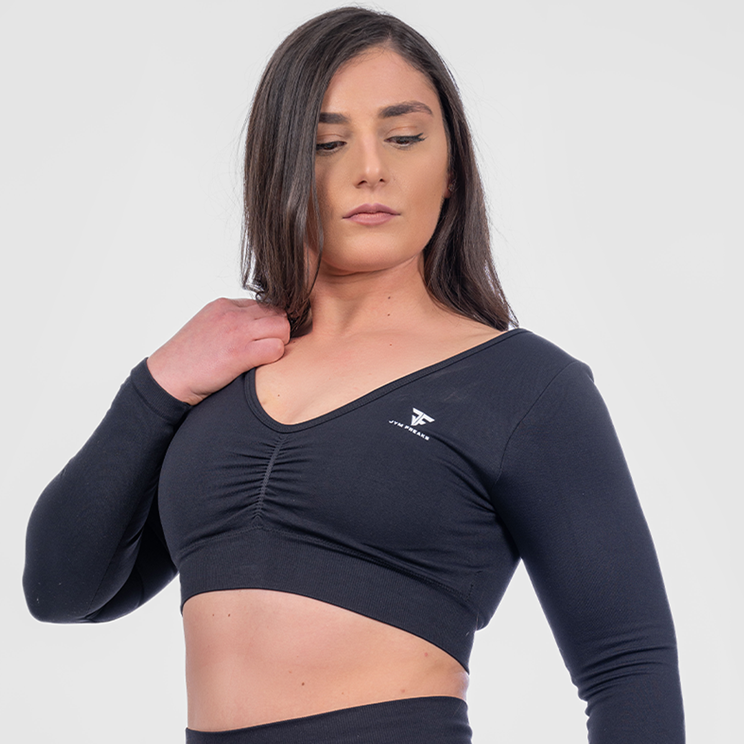 High Support Seamless Crop Top Raven Black