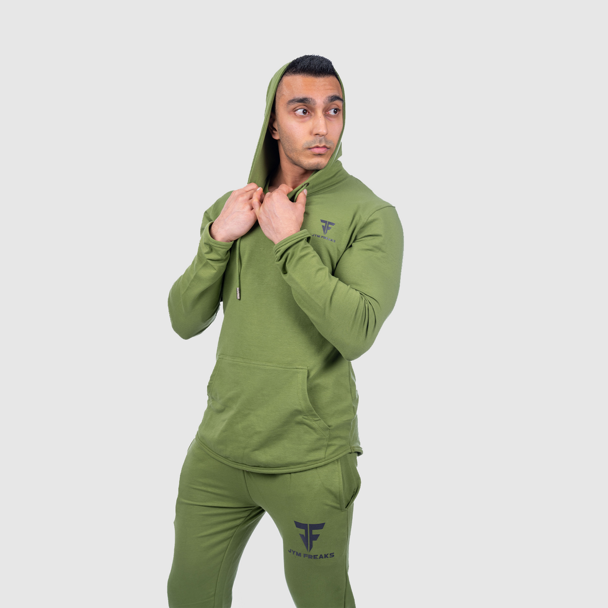 Muscle Fit Hooded Tracksuit Forest Green