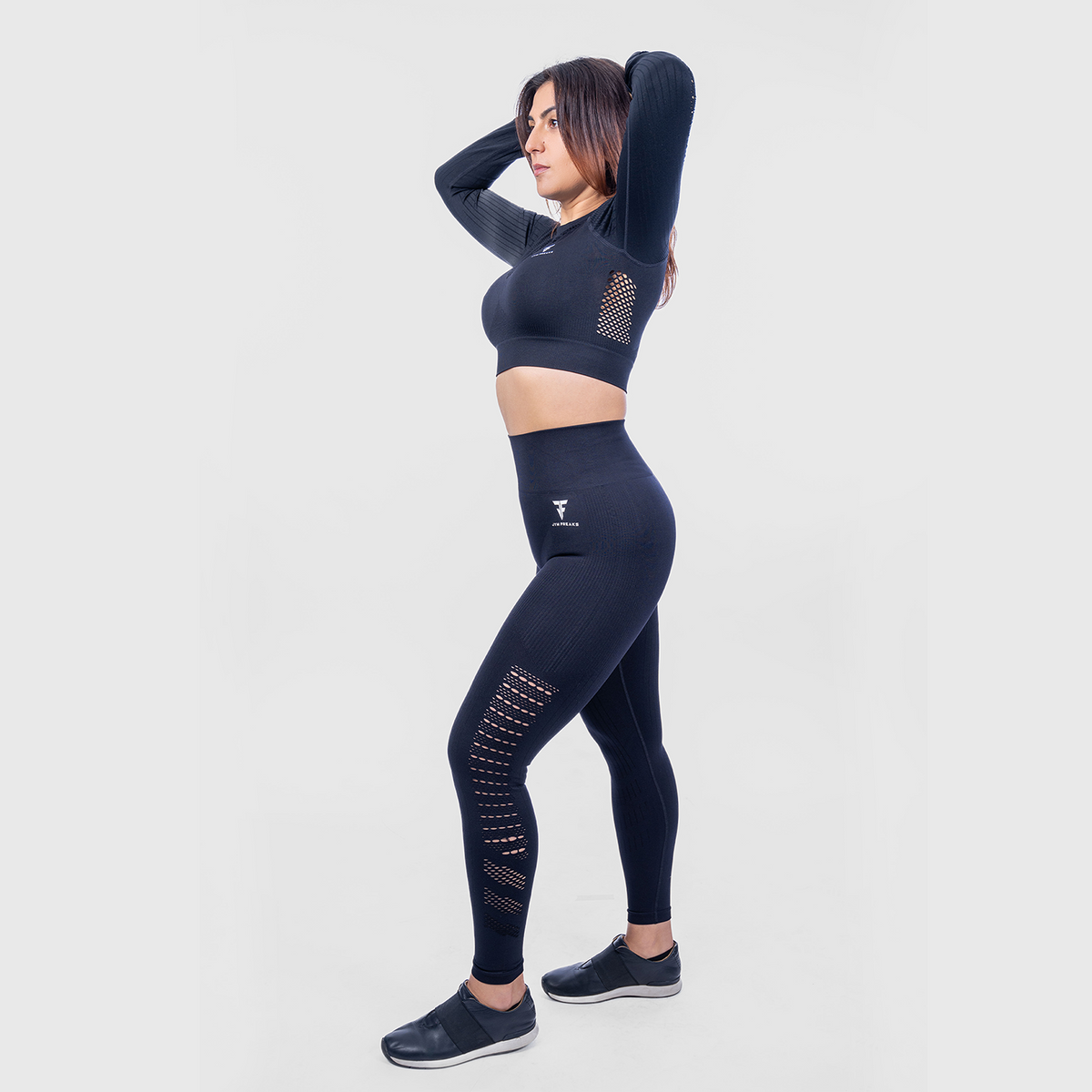 Power Packed Mesh Leggings &amp; Top Raven Black