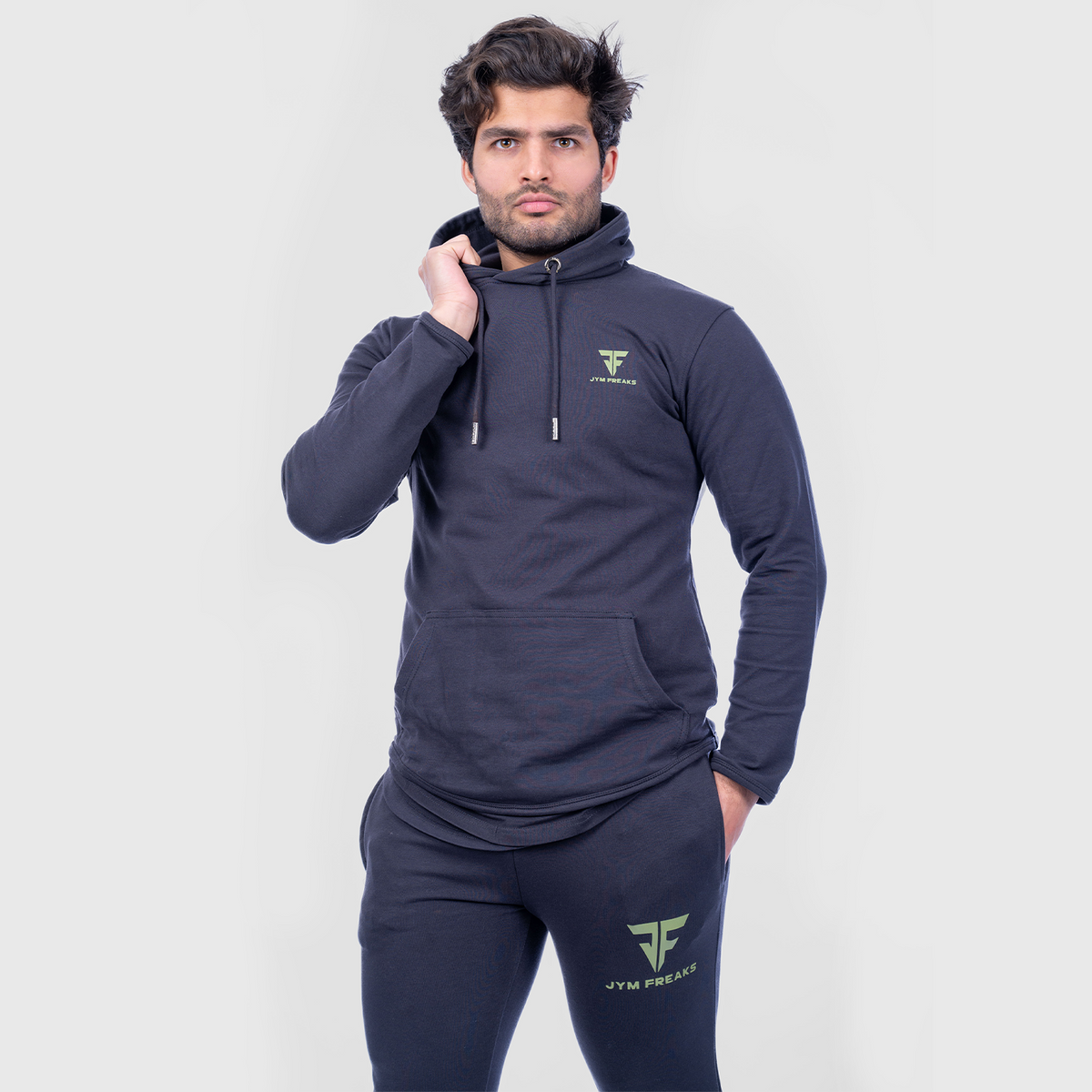 Muscle Fit Hooded Tracksuit Raven Black